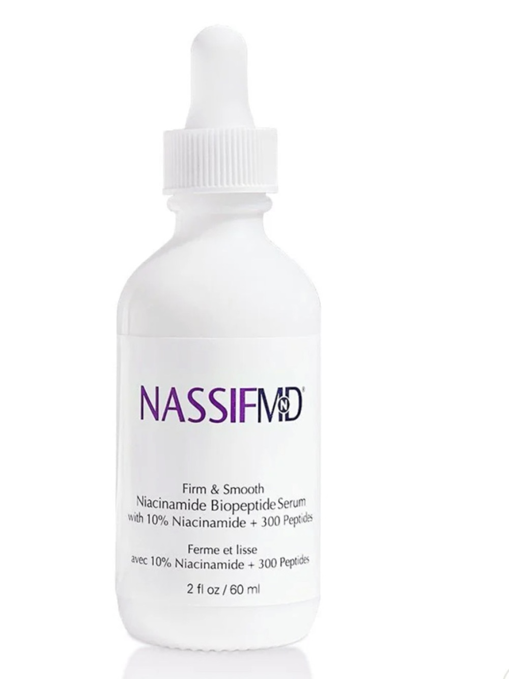 Nassif MD Firm & Smooth Niacinamide Biopeptide Serum results as few as 4 weeks